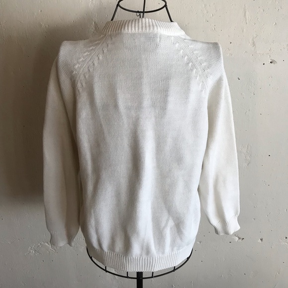 Cardigan Sweater Embroidery VTG Flowers Button M/L - Picture 5 of 9